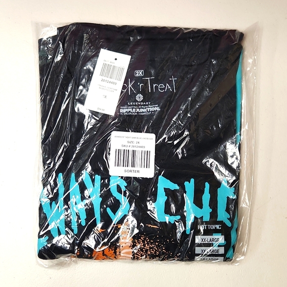 ❤️NWT VINTAGE HOT TOPIC TRICK OR TREAT SAM PUMPKIN MONSTER HALLOWEEN TEE PLUS - Picture 3 of 8